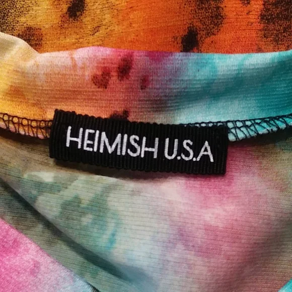 Heimish Orange Tie Dye V Neck Top Sz 1X - Picture 6 of 7